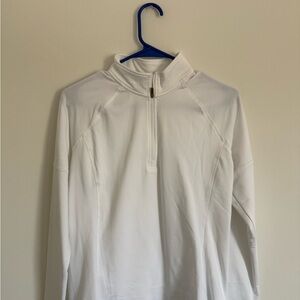 Adidas White Pullover with Quarter-Zip